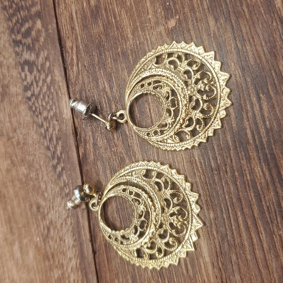 Gold Boho Mandala Seed Bead Earrings | Handmade in Minnesota  E248‎ mandala openwork Gypsy earrings